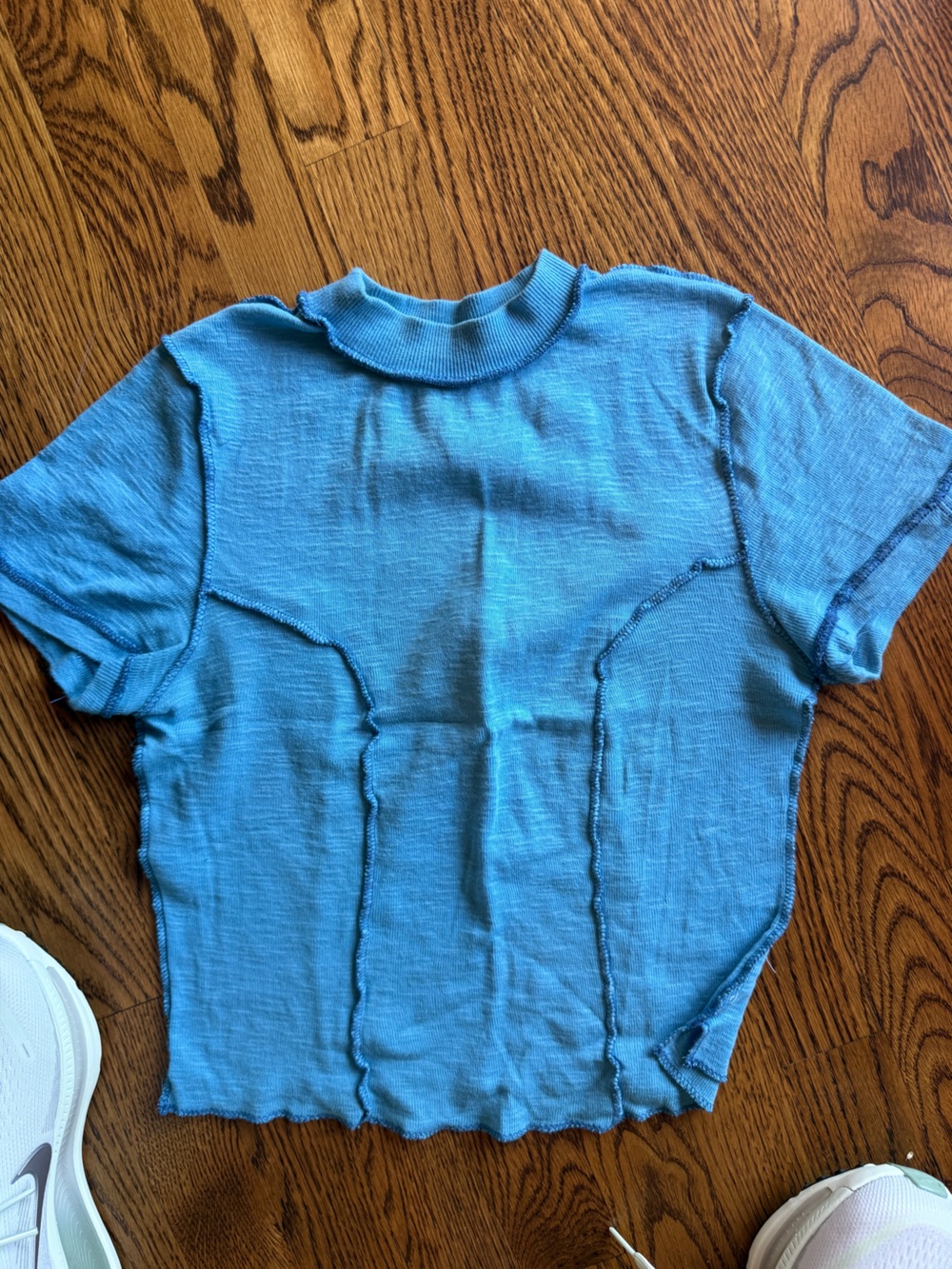 Urban Outfitters Sky Blue Short Sleeve Ribbed Tee